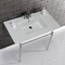 Fauceture KVPB37227W4CP 37-Inch Console Sink with Brass Legs (4-Inch, 3 Hole), White/Polished Chrome KVPB37227W4CP - alternate 2